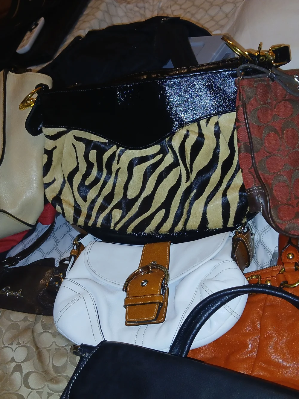 Coach Pebbled Leather Satchel in Saddle Orange